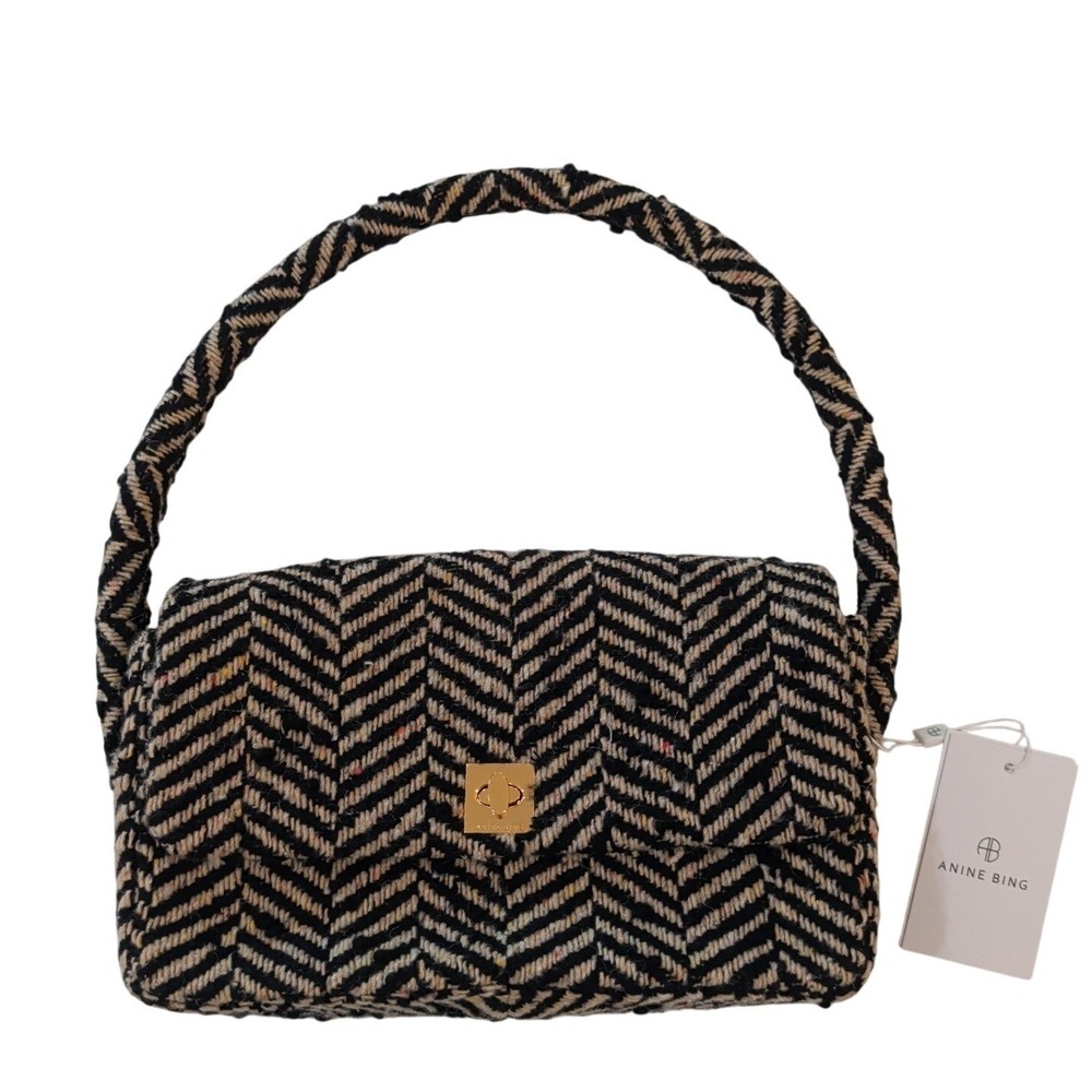 Anine Bing Bag Nico Bag Herringbone Purse Read